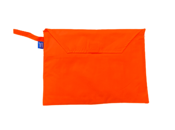 Oranje poncho laten bedrukken